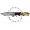 The Liberator by Rebel Wolf Damascus Forged Steel Bowie Knife Ram Horn Handle